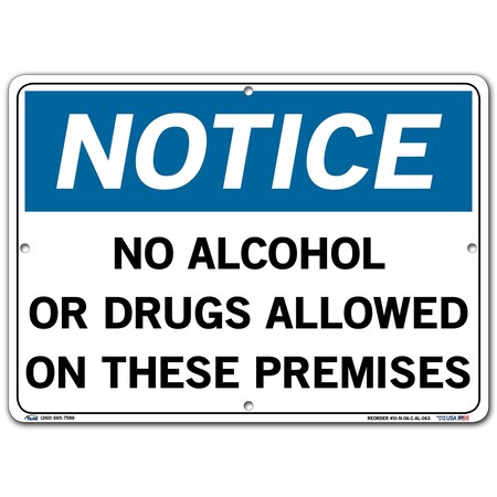Vestil Aluminum Sign, 10-1/2" Height, 14-1/2" Width, Aluminum, Rectangle, English SI-N-06-C-AL-063